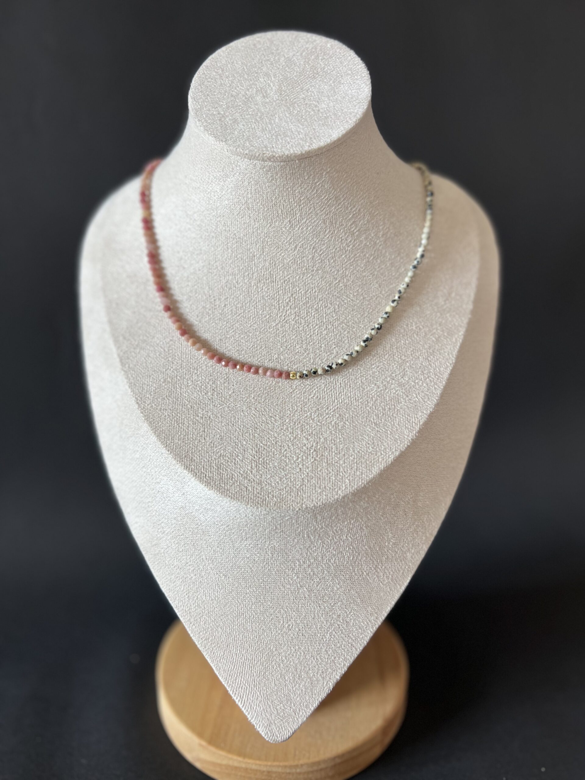 Choker Jaspis z Rodonitem